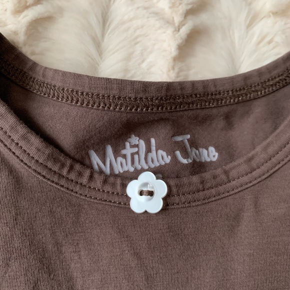 Matilda Jane Vintage Girls Brown Long Sleeve Shirt 🌸 Size 6 - Picture 2 of 7